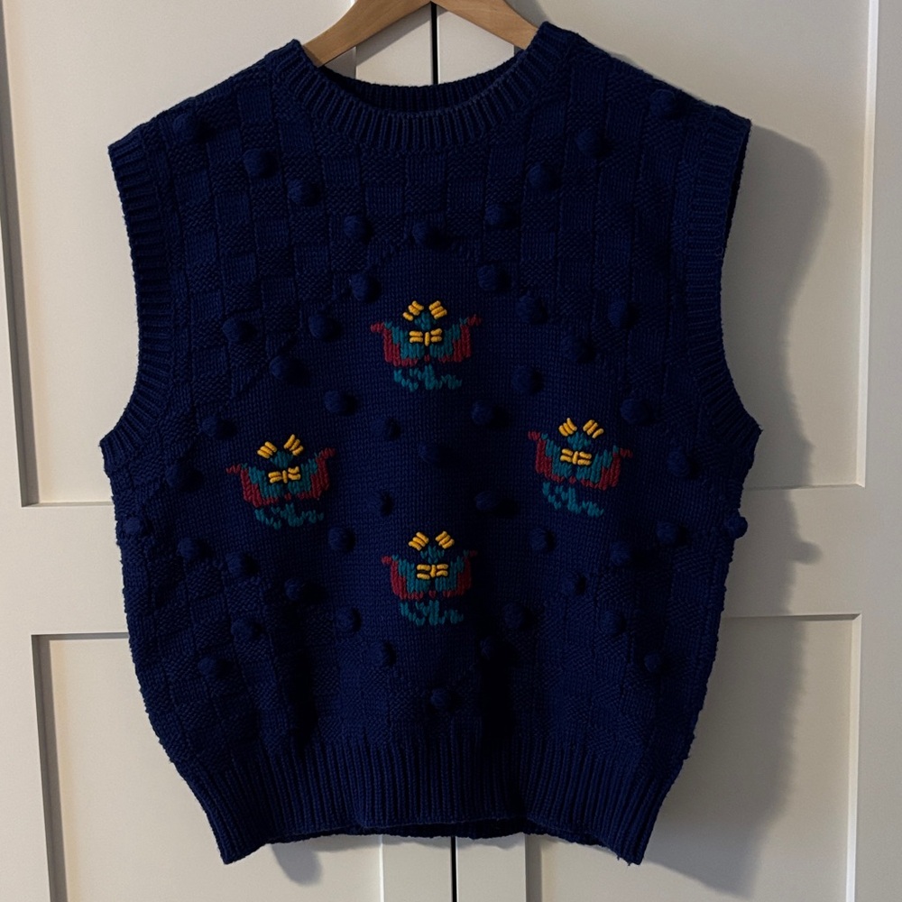 Vintage Navy Sweater Vest